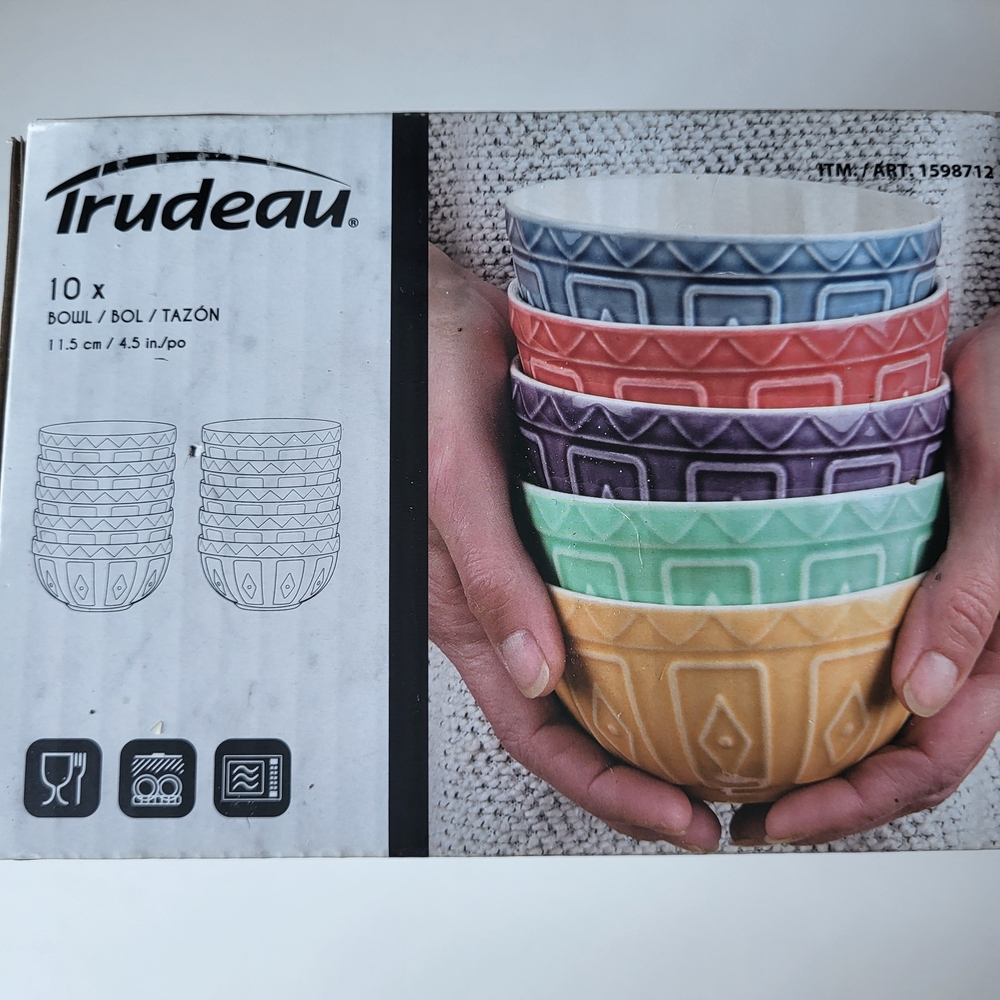 Trudeau Multicolor Ceramic Bowl Set